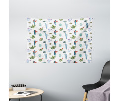 Blossomin Watercolor Wide Tapestry