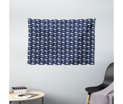 Maritime Anchor Whale Wide Tapestry