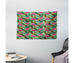 Pineapples Banana Leaf Wide Tapestry