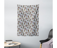 Nostalgic Flower Bird Tapestry