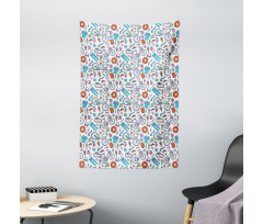 Retro Hipster Lifestyle Tapestry