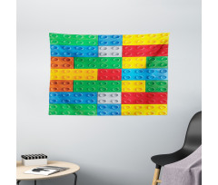 Colorful Building Blocks Wide Tapestry