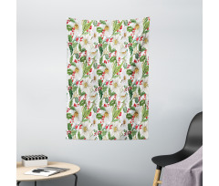 Poinsettia Pattern Tapestry