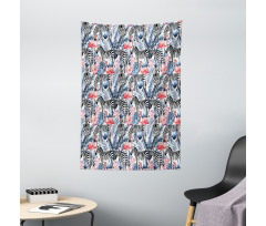 Flamingo with Zebra Tapestry