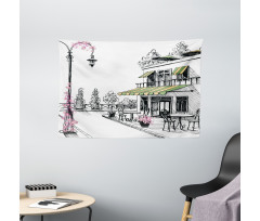 Parisian Patio Wide Tapestry