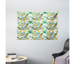 Exotic Fruits Leaves Wide Tapestry