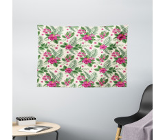 Plumeria Hibiscus Wide Tapestry