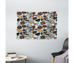 Canine Breeds Love Wide Tapestry