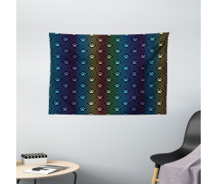 Paw Print Design Wide Tapestry