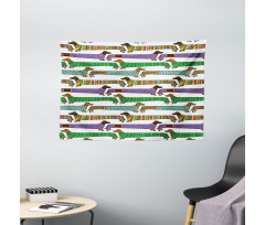 Dachshunds in Clothes Wide Tapestry