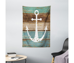 Grunge Marine Wooden Plank Tapestry