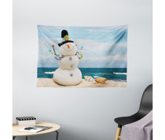 Winter Vacation Coastal Wide Tapestry