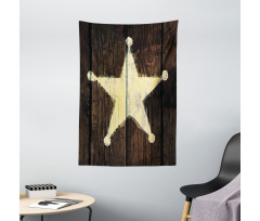 Rustic Wooden Lone Star Tapestry
