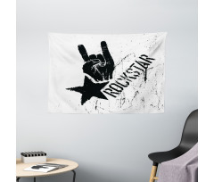 Grunge Effect Hand Star Wide Tapestry