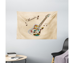 Abstract Funk Instrument Wide Tapestry