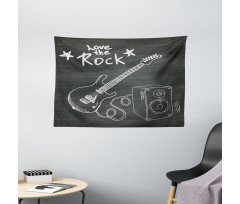 Love Rock Music Sketch Wide Tapestry