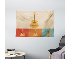 Acoustic Guitars Retro Wide Tapestry