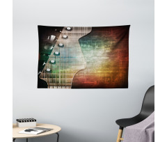 Grunge Retro Tuning Pegs Wide Tapestry