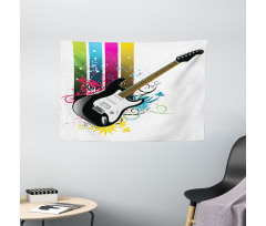Bass Floral Colorful Wide Tapestry