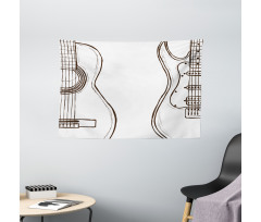 Doodle Style Instruments Wide Tapestry