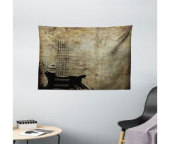 Faded Instrument Design Wide Tapestry