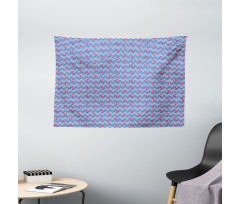 Geometric Coastal Design Wide Tapestry