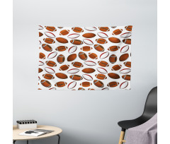 Rugby Balls Wide Tapestry