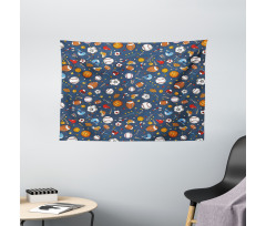 Dark Silhouette Backdrop Wide Tapestry