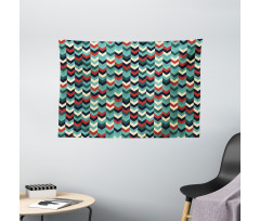 Chevron Herringbone Retro Wide Tapestry