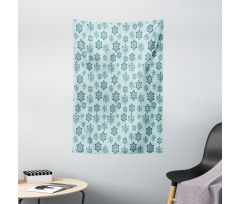 Ornate Winter Snowflakes Tapestry