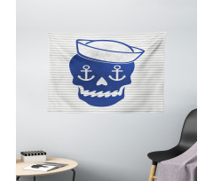 Anchor and Captains Hat Wide Tapestry