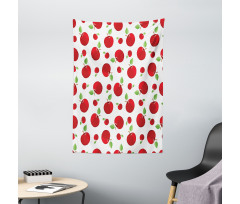 Vivid Cartoon Red Fruit Tapestry