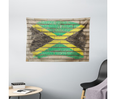Flag on the Wall Chalk Wide Tapestry
