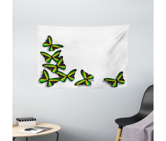 Butterflies with Flag Wide Tapestry