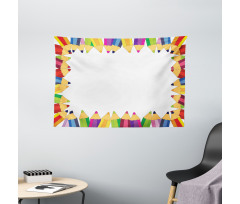 Colorful Pencils Wide Tapestry
