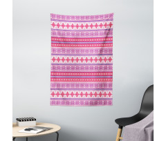 Geometric Snow December Tapestry