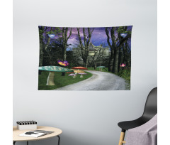 Enchanted Forest Castle Wide Tapestry
