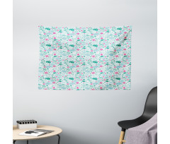 Tropical Art Wide Tapestry