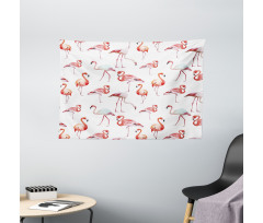 Exotic Birds Pattern Wide Tapestry