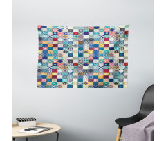 Ornate Patchwork Motif Wide Tapestry