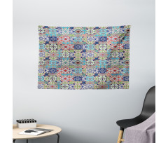 Complex Floral Design Wide Tapestry