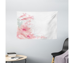 Romance Watercolor Wide Tapestry