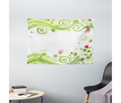 Blossoming Stripes Wide Tapestry