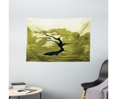 Japanese Jungle Wide Tapestry