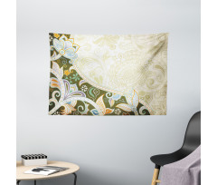 Abstract Flora Leaf Wide Tapestry