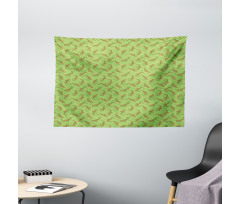 Saxophones on Green Wide Tapestry