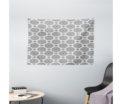 Monochrome Floral Ethnic Wide Tapestry