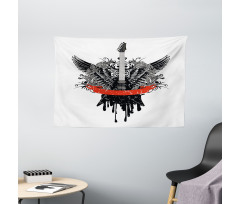 Gothic Guitar Wings Wide Tapestry