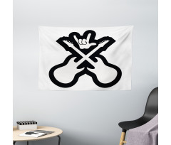 Guitars Hand Sign Wide Tapestry