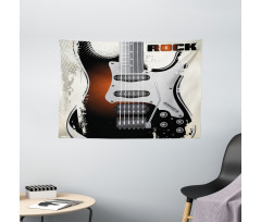 Retro Grunge Guitar Wide Tapestry